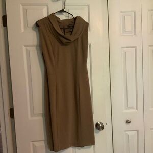 Adrienne Vittadini Cowl Neck Tan Dress